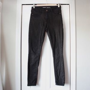 Mid rise black skinny jeans